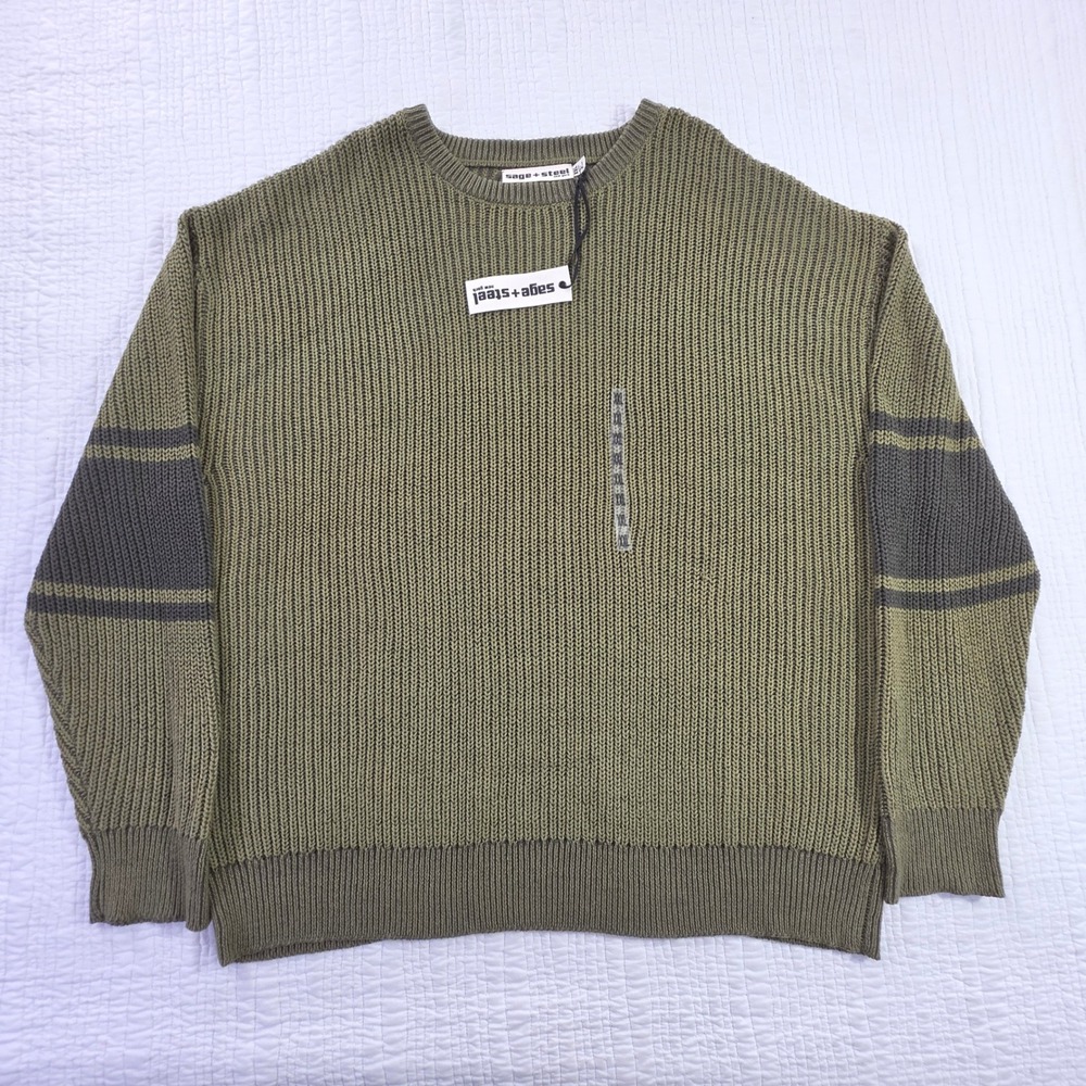 Sage + Steel NWT 2XL Moss Ribbed Pullover Cabincore Heavyweight Winter Top NEW